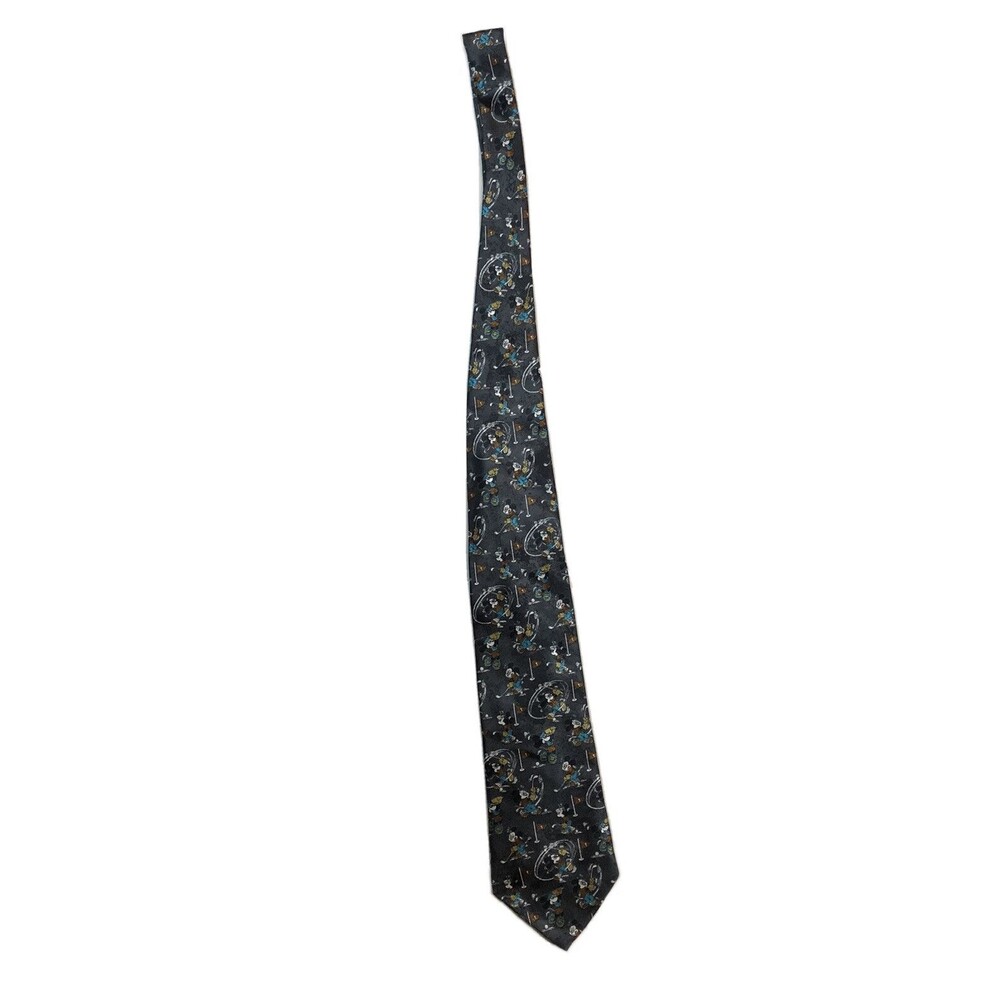 Disney MICKEY MOUSE Unlimited Necktie Made in Sweden GOLF Charcoal Gray HG5